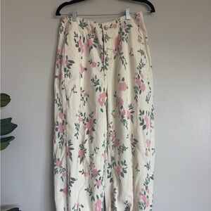 Floral Cream & Pink Women's Skirt